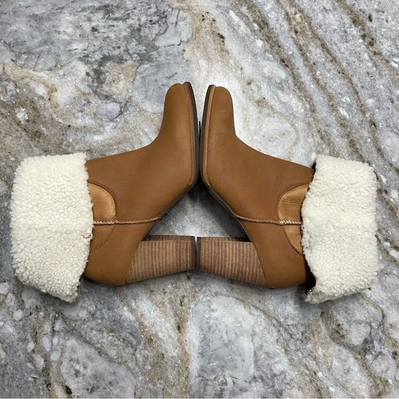 UGG AUSTRALIA Charlee Chestnut Ankle Boots With Sherpa Cuff Detail - Picture 10 of 16